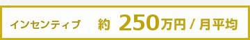 インセンティブ 約250万円/月平均