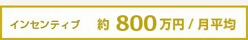 インセンティブ 約800万円/月平均